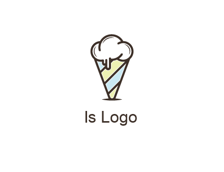 ice cream on striped cone