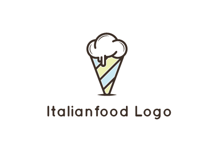 ice cream on striped cone
