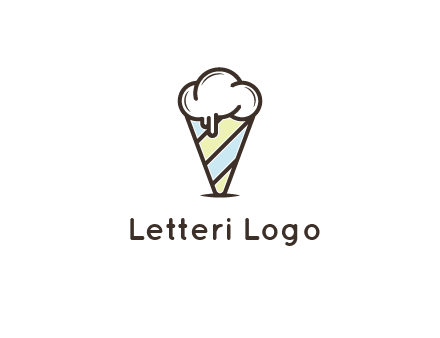 ice cream on striped cone