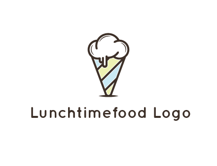 ice cream on striped cone