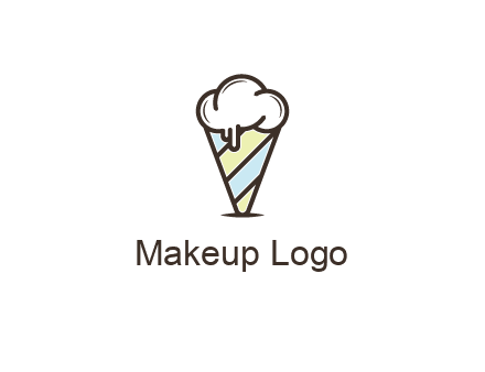 ice cream on striped cone