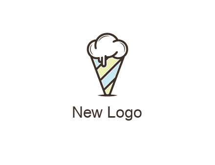 ice cream on striped cone