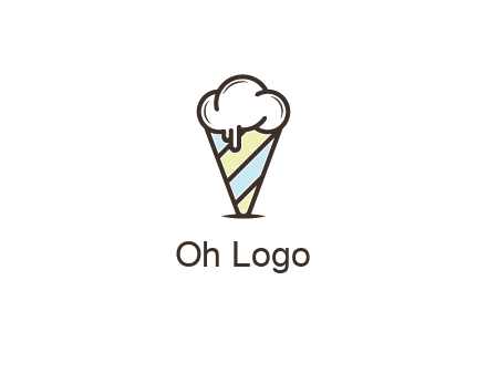 ice cream on striped cone
