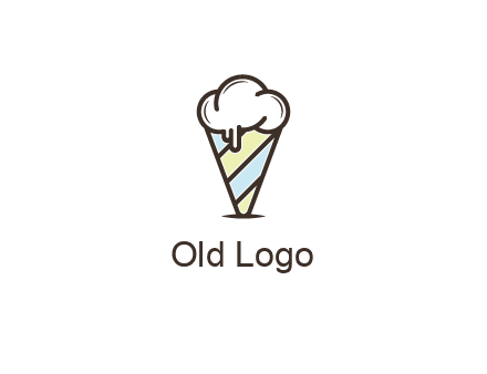 ice cream on striped cone