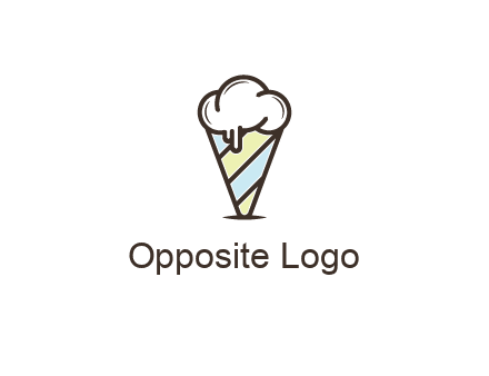 ice cream on striped cone