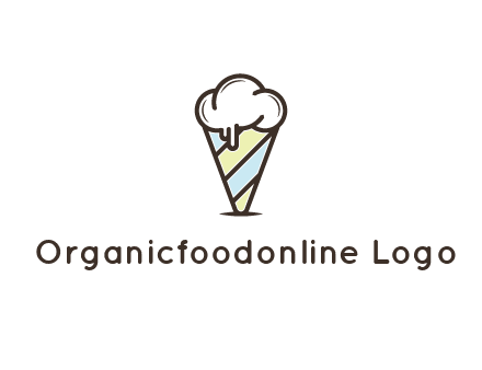 ice cream on striped cone
