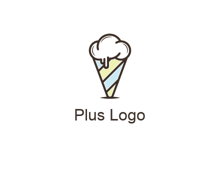 ice cream on striped cone