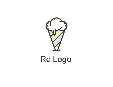ice cream on striped cone