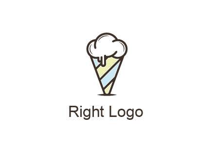ice cream on striped cone