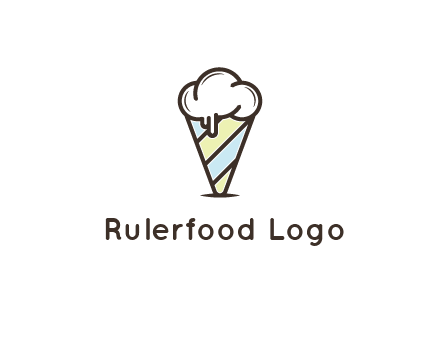 ice cream on striped cone