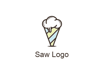 ice cream on striped cone