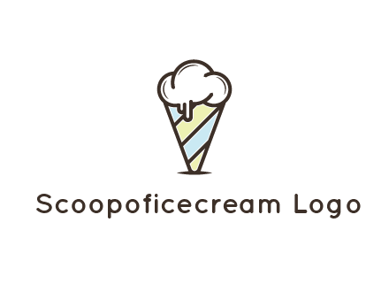 ice cream on striped cone