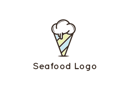 ice cream on striped cone