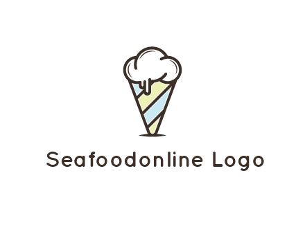ice cream on striped cone