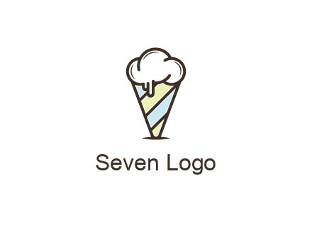ice cream on striped cone