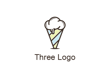 ice cream on striped cone