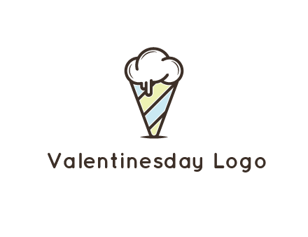 ice cream on striped cone