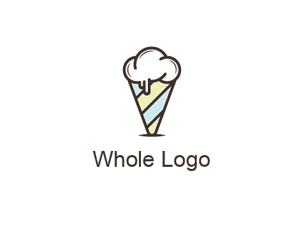 ice cream on striped cone
