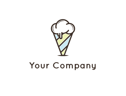 ice cream on striped cone
