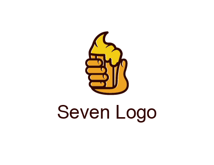 hand holding ice cream in wooden cup