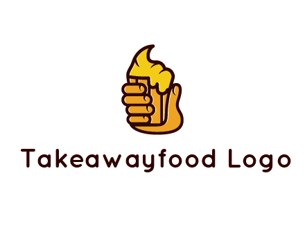 hand holding ice cream in wooden cup