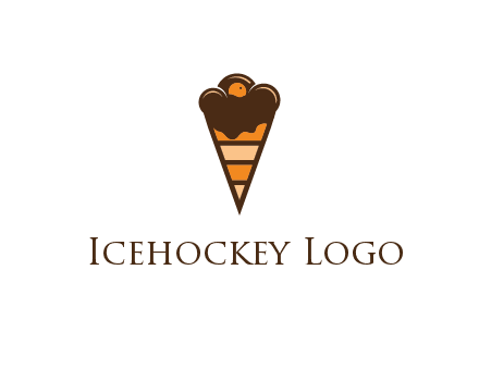 chocolate ice cream with striped cone