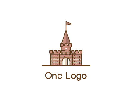 flag on top of castle