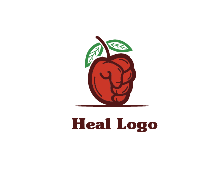 red apple for beverage logo