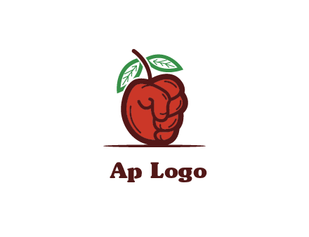 red apple for beverage logo