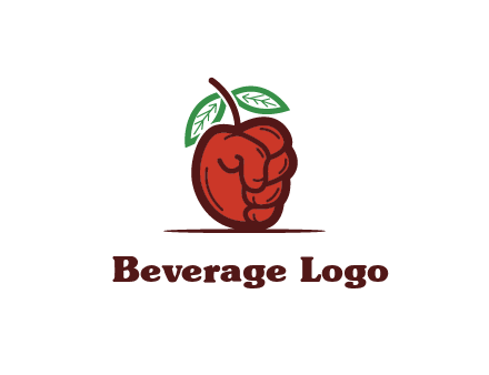 red apple for beverage logo