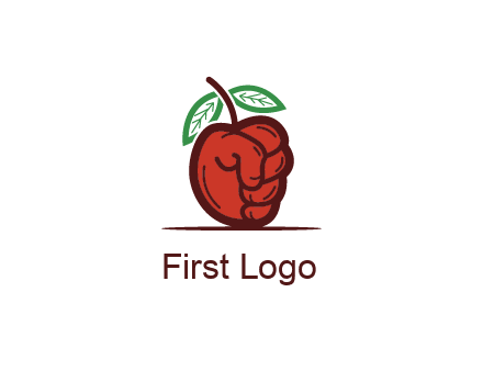 red apple for beverage logo