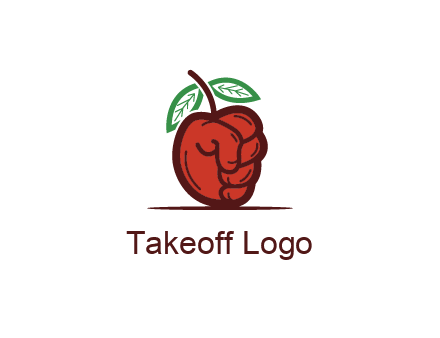 red apple for beverage logo
