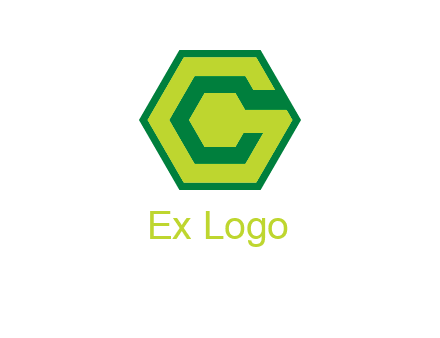 Letter c in hexagon
