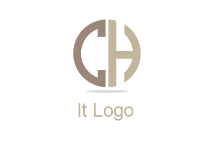 letter CH forming circle