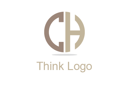 letter CH forming circle