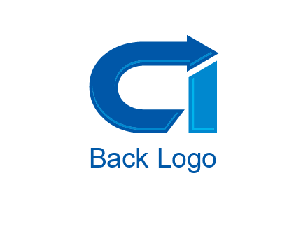 letter c and i with arrow logo