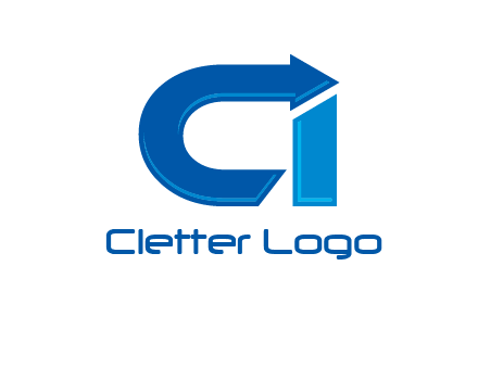 letter c and i with arrow logo