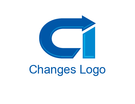 letter c and i with arrow logo