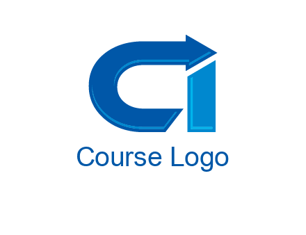 letter c and i with arrow logo