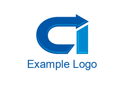 letter c and i with arrow logo