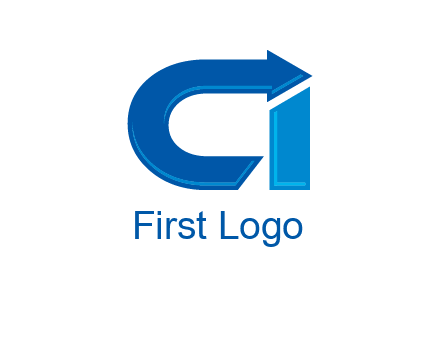 letter c and i with arrow logo