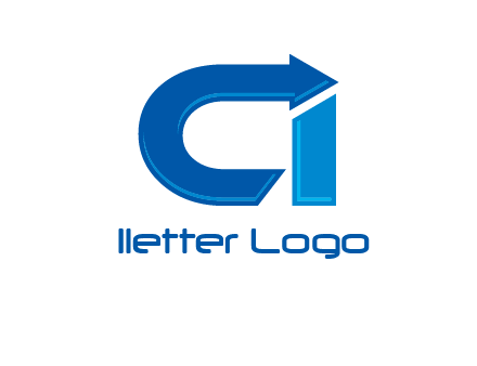 letter c and i with arrow logo