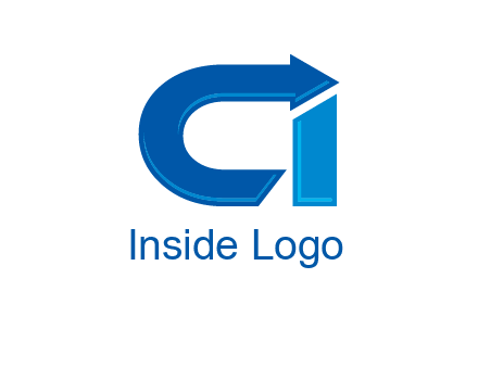 letter c and i with arrow logo
