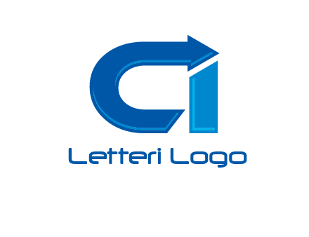 letter c and i with arrow logo