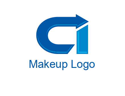 letter c and i with arrow logo
