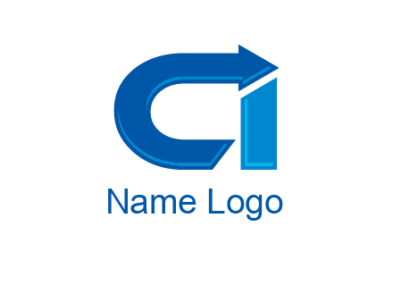 letter c and i with arrow logo