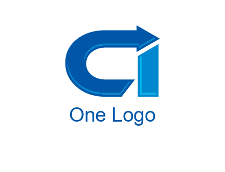 letter c and i with arrow logo