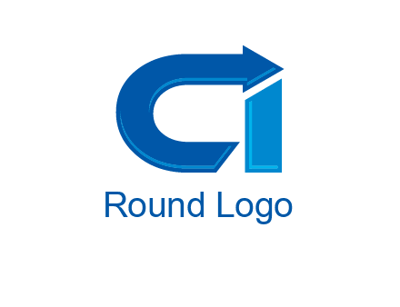 letter c and i with arrow logo