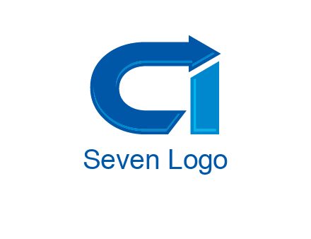 letter c and i with arrow logo