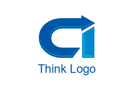letter c and i with arrow logo